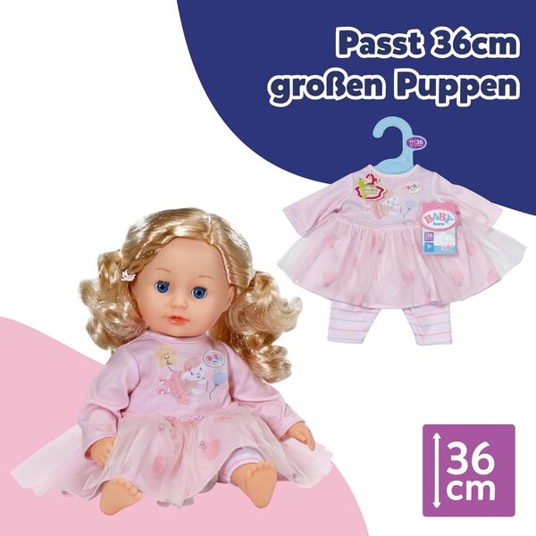 BABY born Rosékleid mit Tüllrock und Leggings für 36 cm große Puppen