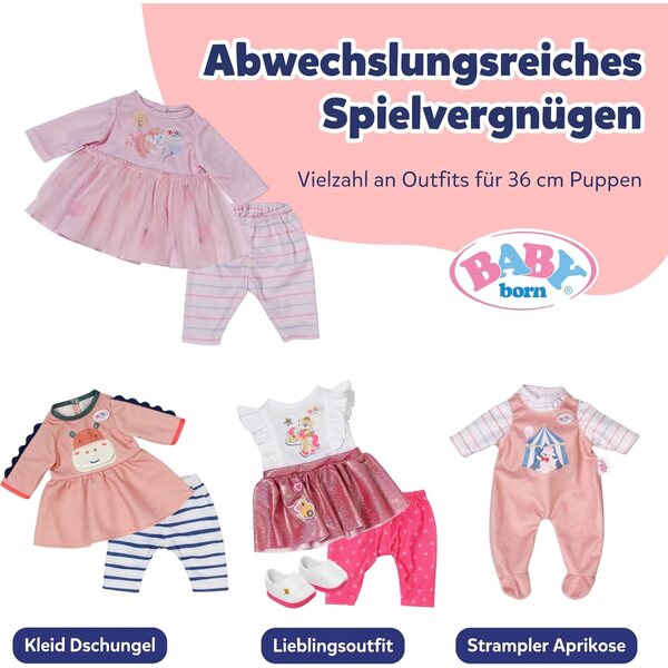BABY born Rosékleid mit Tüllrock und Leggings für 36 cm große Puppen