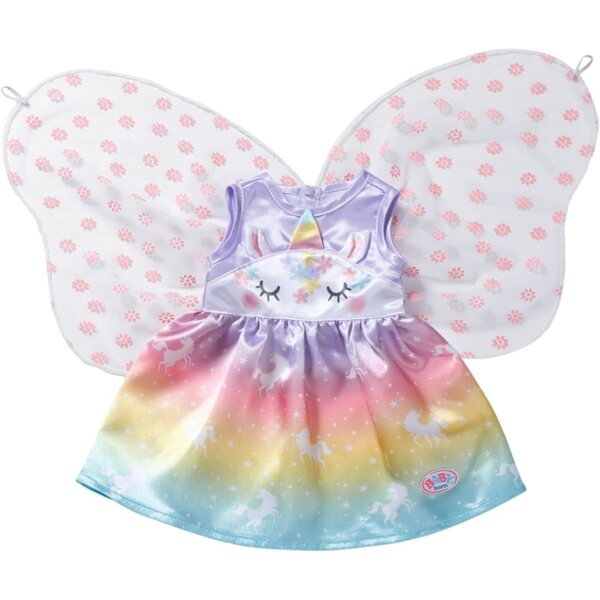 BABY born Einhorn Feen Outfit con ali per bambole 43 cm, costume colorato magico