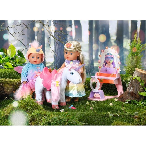 BABY born Einhorn Feen Outfit con ali per bambole 43 cm, costume colorato magico