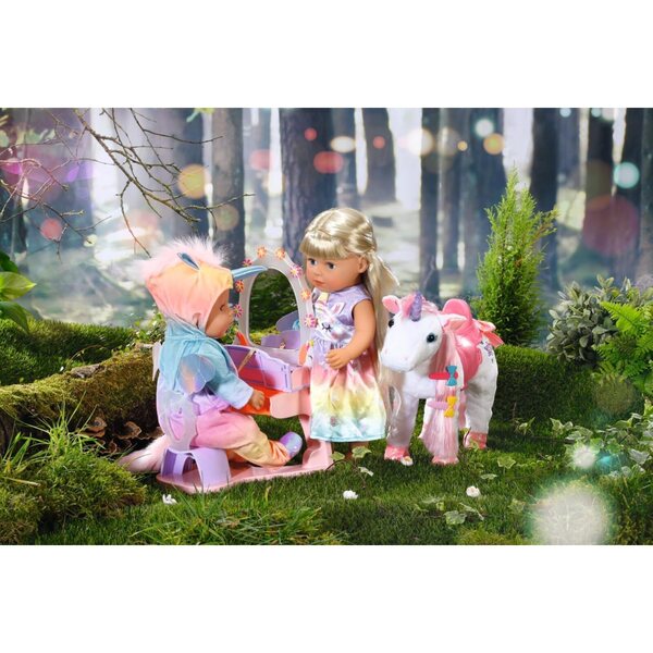 BABY born Einhorn Feen Outfit con ali per bambole 43 cm, costume colorato magico