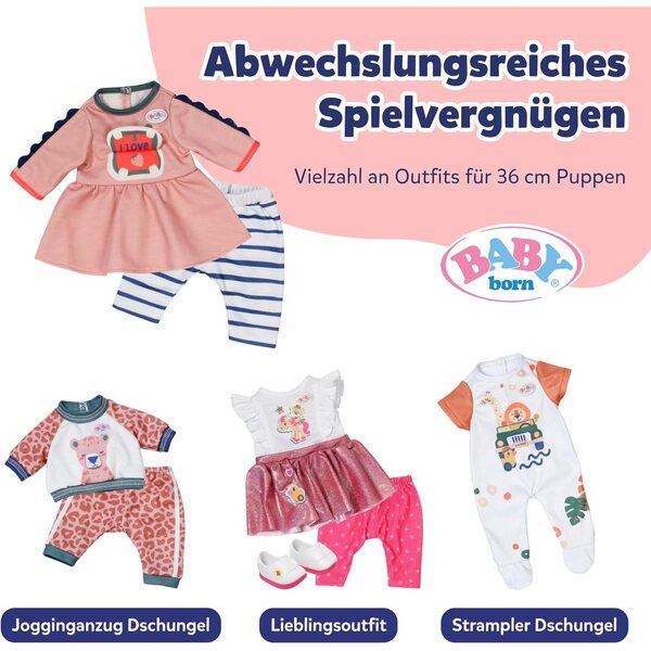 BABY born vestito con motivo jungle e leggings per bambole 36 cm - abbigliamento di qualità