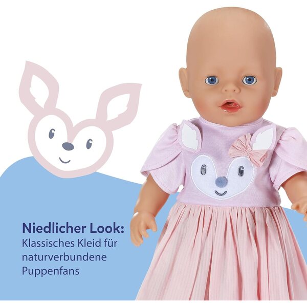 BABY born Kleid mit Hirschapplikation für 43 cm große Natur- und Fantasy-Puppen