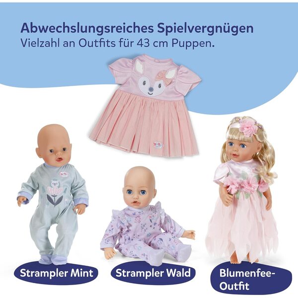 BABY born Kleid mit Hirschapplikation für 43 cm große Natur- und Fantasy-Puppen