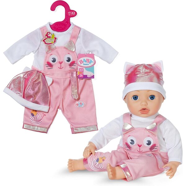 BABY born Kätzchen-Einteiler mit Mütze für 43 cm große Puppen – Einteiler mit Overall