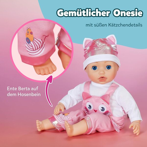 BABY born Kätzchen-Einteiler mit Mütze für 43 cm große Puppen – Einteiler mit Overall