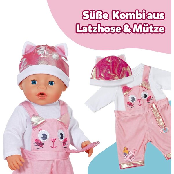 BABY born Kätzchen-Einteiler mit Mütze für 43 cm große Puppen – Einteiler mit Overall