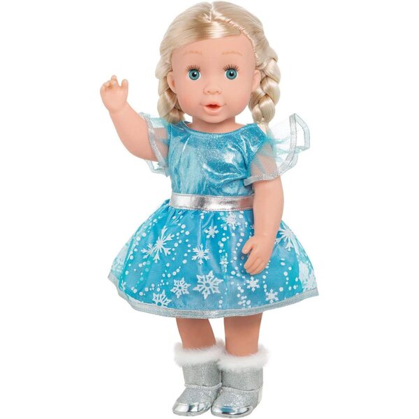 Heless Bambolekleid Eis-Prinzessin für Puppe 28-35 cm mit blauen und silbernen Glitzerdetails