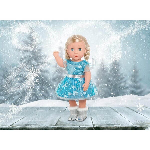 Heless Bambolekleid Eis-Prinzessin für Puppe 28-35 cm mit blauen und silbernen Glitzerdetails