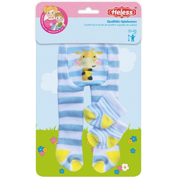 Heless Strumpfhose e calzini per bambole 35-45 cm con motivi animali in 3 design colorati