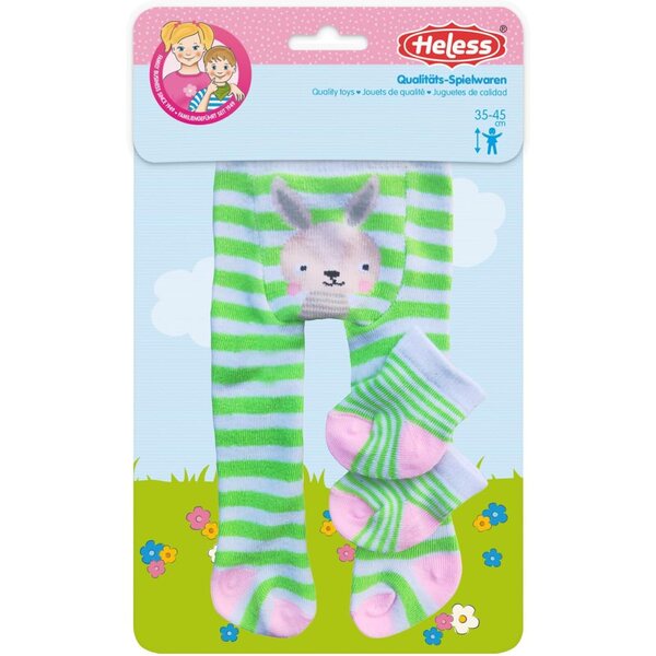 Heless Strumpfhose e calzini per bambole 35-45 cm con motivi animali in 3 design colorati
