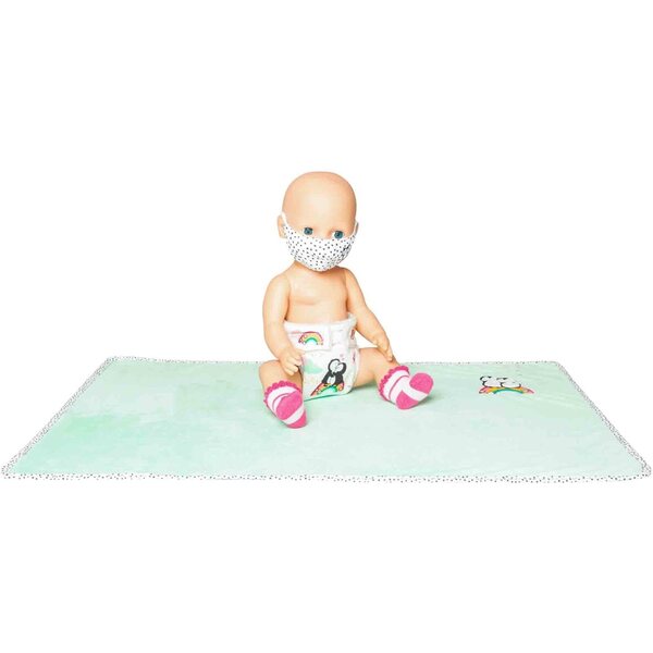 Heless set di 2 pannolini lavabili design pinguino per bambole 28-35 cm con chiusura in velcro