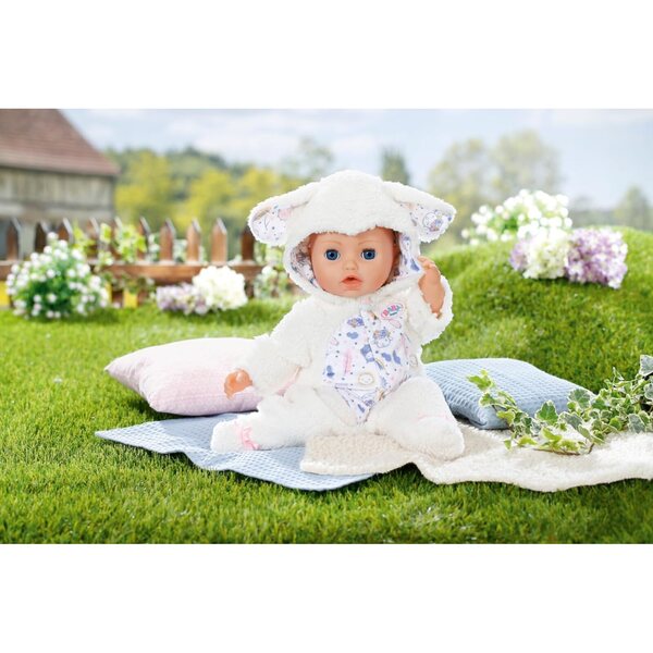 BABY Born Onesie im Schaf-Look 43 cm – weicher Onesie mit Kapuze und Ohren
