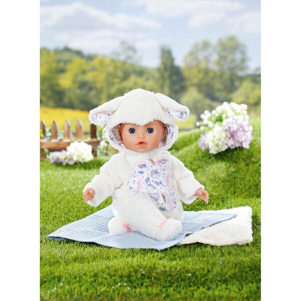 BABY Born Onesie im Schaf-Look 43 cm – weicher Onesie mit Kapuze und Ohren
