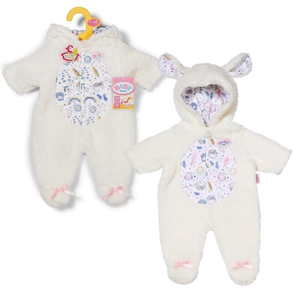 BABY Born Onesie im Schaf-Look 43 cm – weicher Onesie mit Kapuze und Ohren