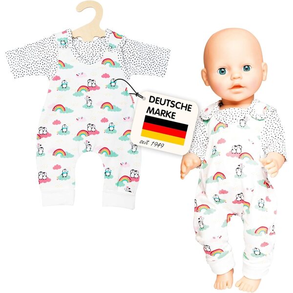 Pinguin-Bekleidungsset für Puppen 28-35 cm mit Strampler und Heless T-Shirt