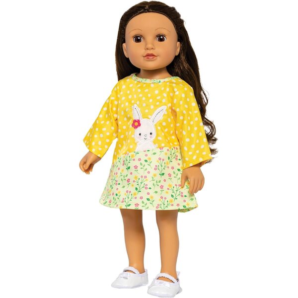 Heless Tunika-Bambole Kleid Bunny Lou con Applique Coniglio e Motivo Floreale 28-35 cm