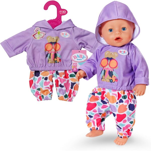 BABY born Hoodie-Outfit con Pantaloni e Maglia per Bambole 43 cm - Alta Qualità