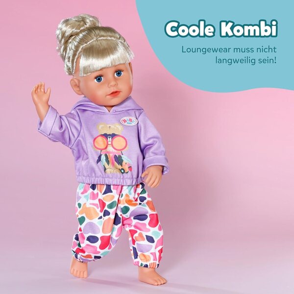 BABY born Hoodie-Outfit con Pantaloni e Maglia per Bambole 43 cm - Alta Qualità