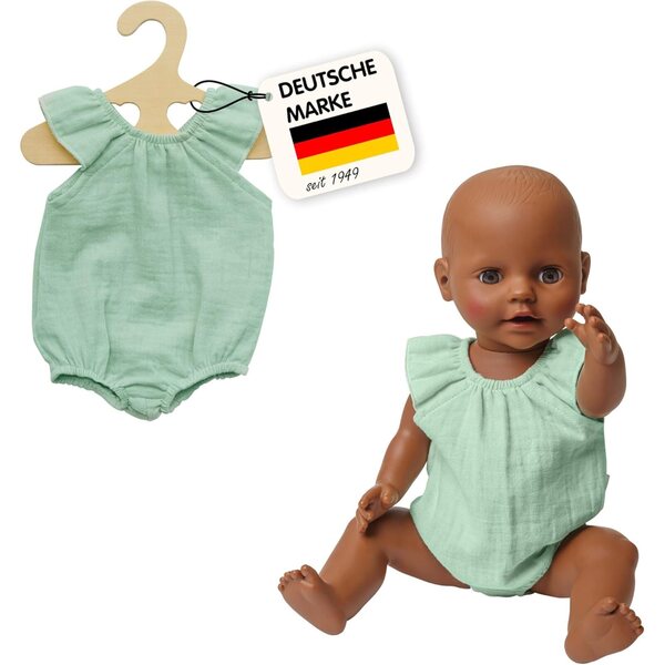 Heless Body in Musselin Mint per Bambole 28-35cm in 100% Bio-Baumwolle con ruffle