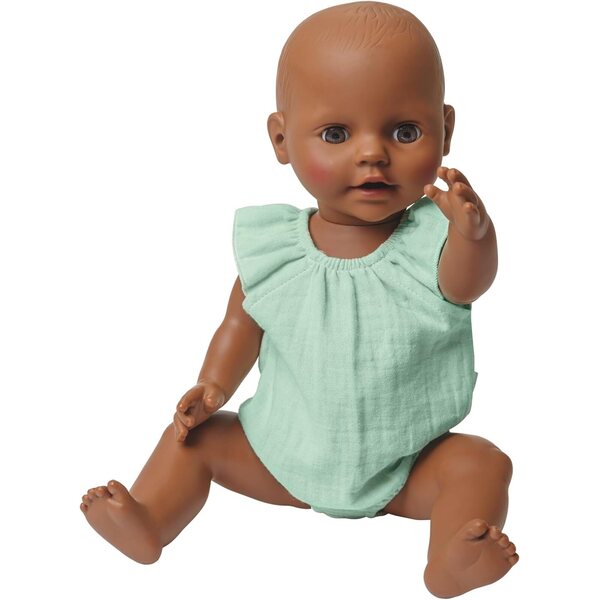 Heless Body in Musselin Mint per Bambole 28-35cm in 100% Bio-Baumwolle con ruffle