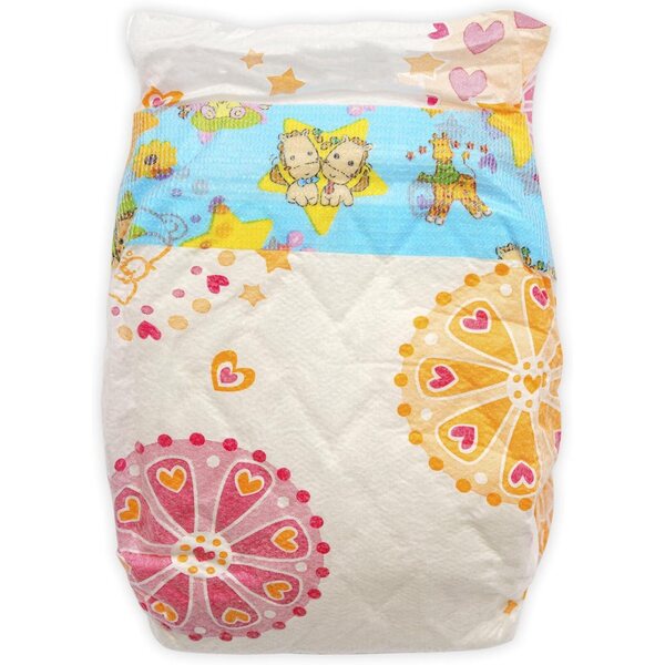 Heless 335 - Set 3 Bambolewindeln 35-50 cm con stampa colorata e chiusura a velcro riutilizzabile