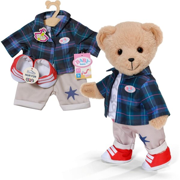 BABY born Teddy Outfit completo con pantaloni, giacca, maglietta e scarpe per bambole 43 cm