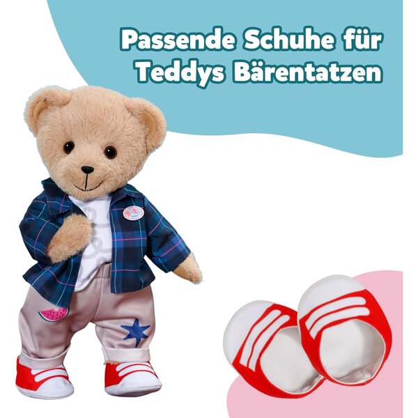 BABY born Teddy Outfit completo con pantaloni, giacca, maglietta e scarpe per bambole 43 cm