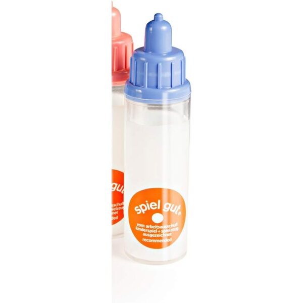 Heless Bottiglia Truccata per Bambole con Tappo Blu o Rosa, Accessorio per Cura Puppa