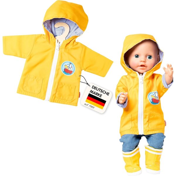 Giacca marittima reversibile Heless Anorak con cappuccio per bambole 28-35 cm, antivento e pioggia