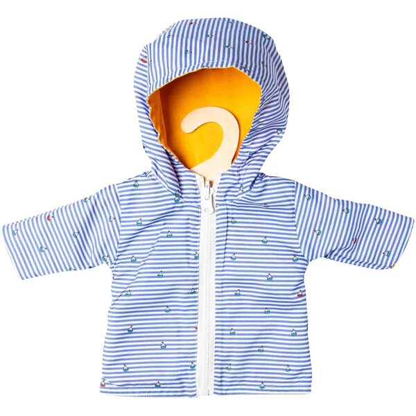 Giacca marittima reversibile Heless Anorak con cappuccio per bambole 28-35 cm, antivento e pioggia