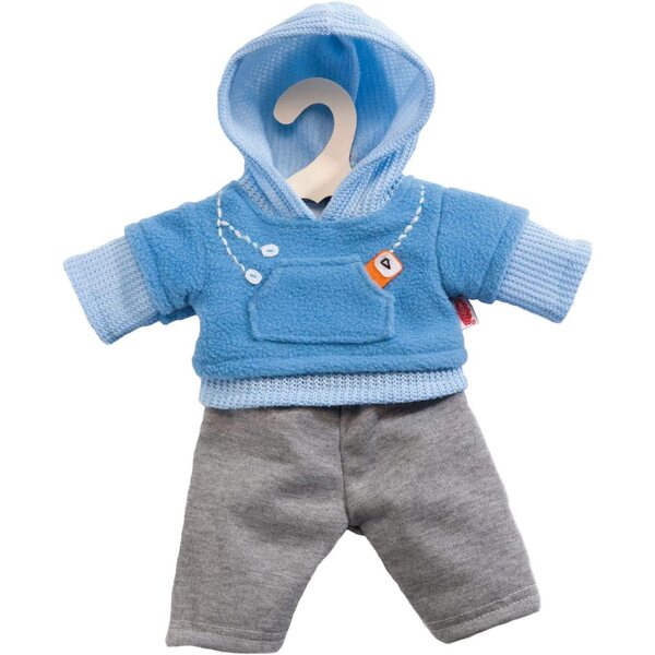 Bambole con tuta da jogging Heless 28-33 cm Felpa con cappuccio blu o rosa in 2 pezzi