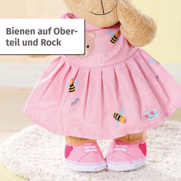 BABY born abito con orso rosa per orsetti e bambole da 36 cm, vestito e scarpe