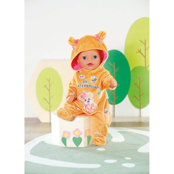 BABY Born Little Bär Onesie 36 cm - Tutina morbida con orecchie da orso per bambole