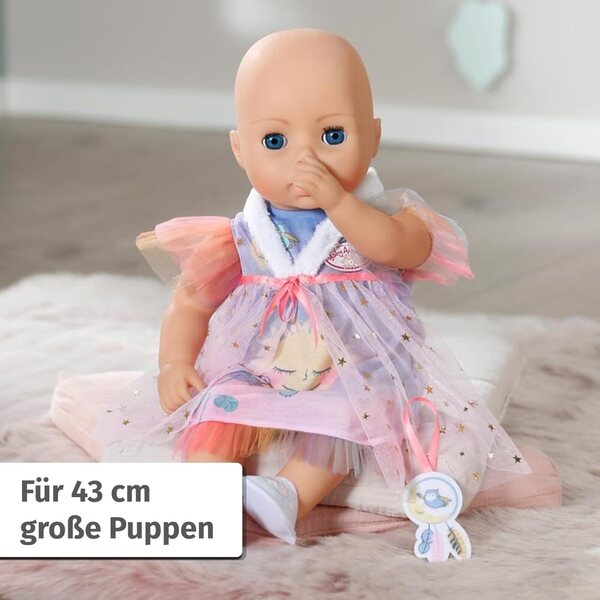 Camicia da notte per bambina Annabell Sweet Dreams 43 cm con colletto in peluche, acchiappasogni e pantofole