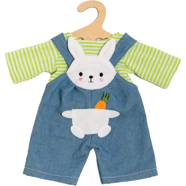 Heless Bunny Lou set di vestiti per bambole, salopette e maglietta a righe per bambole 28-35 cm