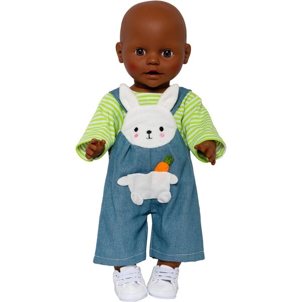 Heless Bunny Lou set di vestiti per bambole, salopette e maglietta a righe per bambole 28-35 cm