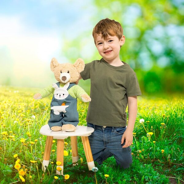 Heless Bunny Lou set di vestiti per bambole, salopette e maglietta a righe per bambole 28-35 cm