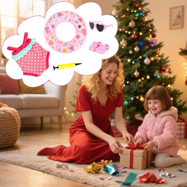 Miunana Set vestiti e accessori per bambole 35-43 cm, costume da bagno e occhiali rosa