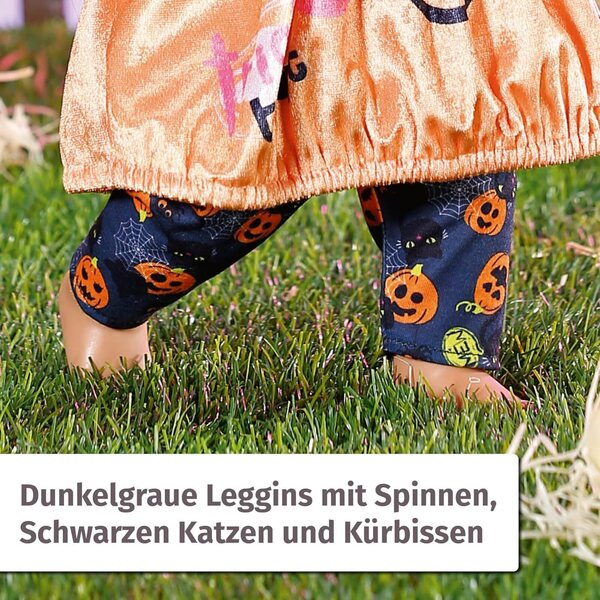 BABY Born Halloween costume abito zucca 43cm con Leggings e Cappellino