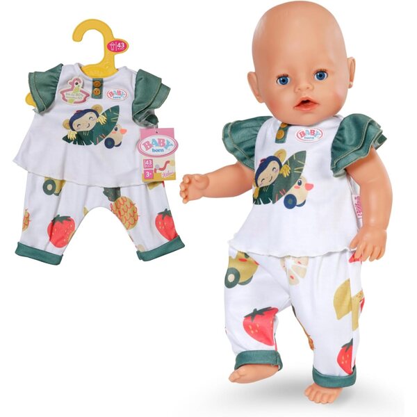 BABY born Äffchen-Outfit per puppe 43 cm - stile giungla con rufflenshirt e pantaloni lounge