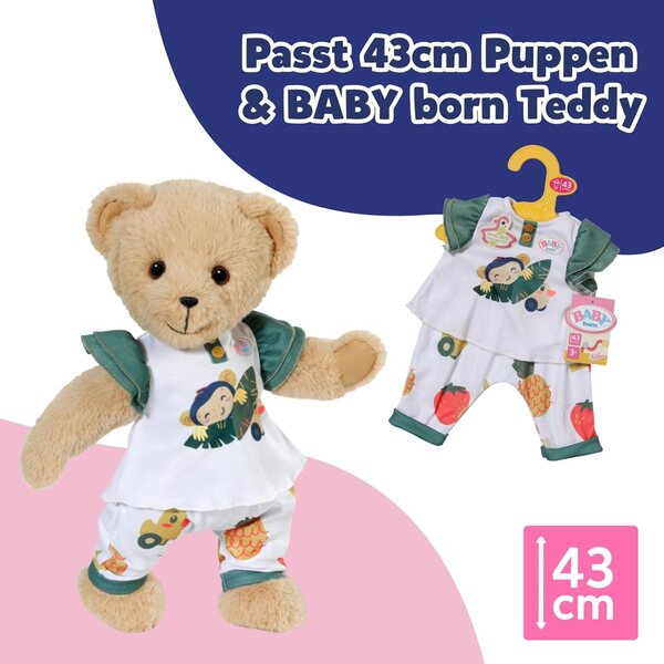 BABY born Äffchen-Outfit per puppe 43 cm - stile giungla con rufflenshirt e pantaloni lounge