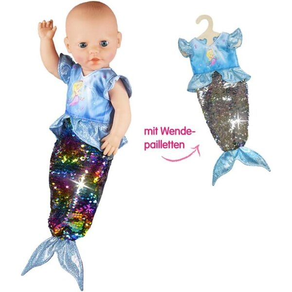 Abito da Sirena Ava per Bambole 28-35 cm con Paillettes Giranti e Ruches Brillanti