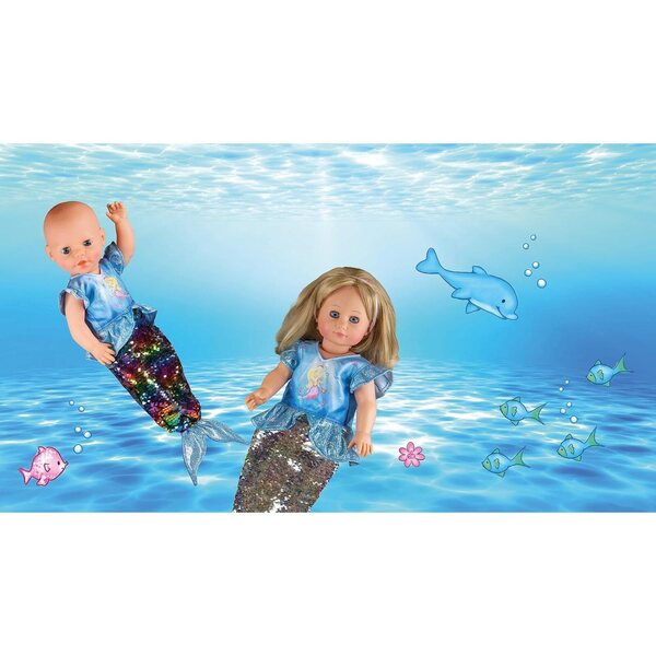 Abito da Sirena Ava per Bambole 28-35 cm con Paillettes Giranti e Ruches Brillanti
