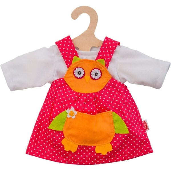 Puppa Heless Bekleidungsset 28-35 cm mit Eulenkleid und weißem T-Shirt