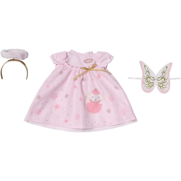 Baby Annabell Vestito di Natale 43 cm con Ali e Cerchietto – Accessorio Originale
