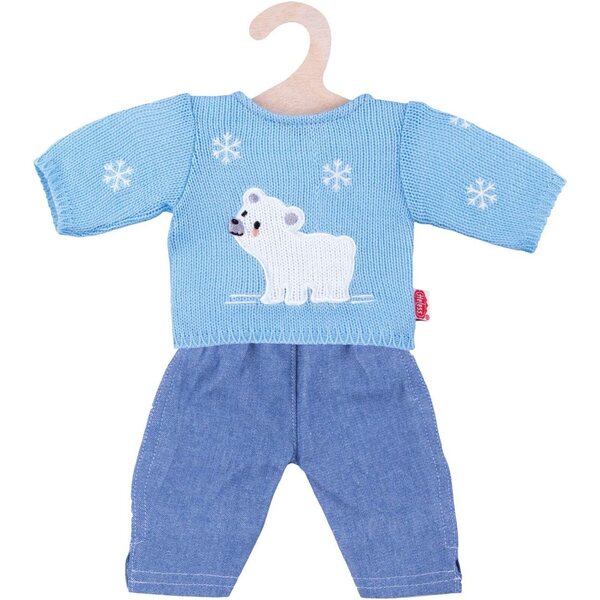 Heless Set Abbigliamento per Bambole 35-45 cm con Pullover Orso Polare e Jeans