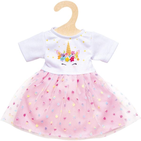 Heless Vestito per Bambole Einhorn Hannah 28-35 cm con Stampa Unicorno e tulle Colorato
