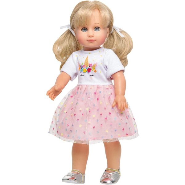 Heless Vestito per Bambole Einhorn Hannah 28-35 cm con Stampa Unicorno e tulle Colorato