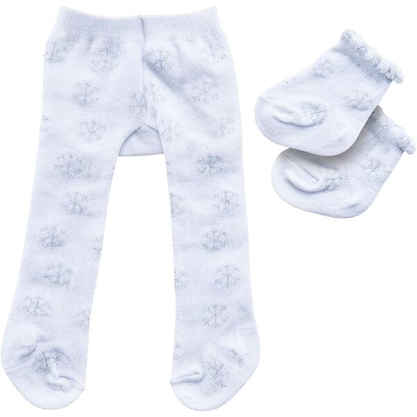 Heless Calzamaglia con Calzini per Bambole 35-45 cm Bianco Cristalli di Ghiaccio